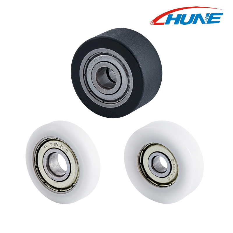 628ZZ F-Shaped Flat Wheel Plastic Nylon/Pa/Pu Steel Window Bearing Pulley