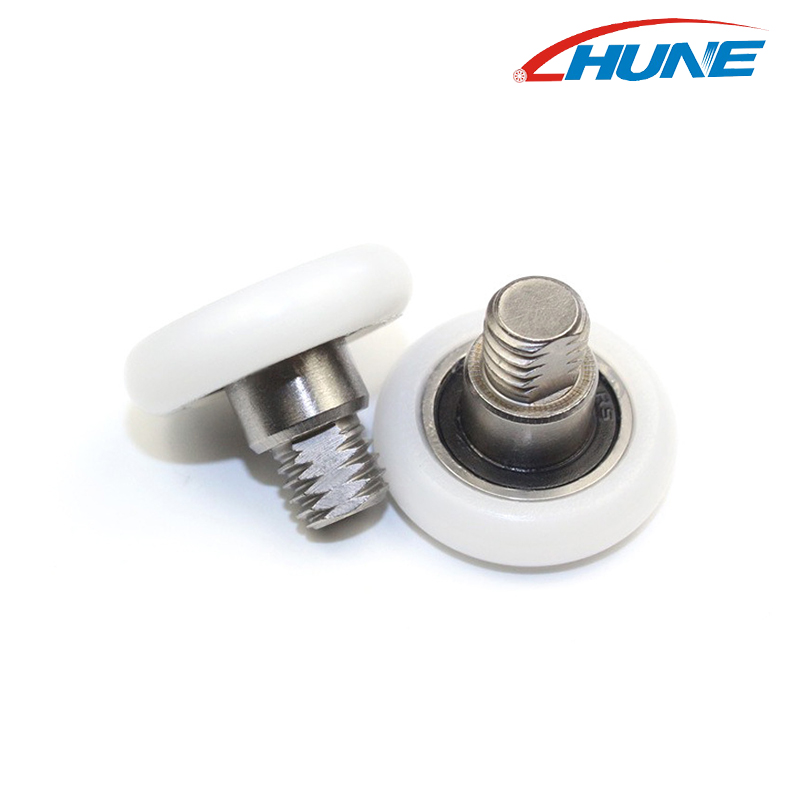 U-Shaped Narrow Groove With Shaft Wardrobe Rubber Coated Screw Thread Bearing Pulley