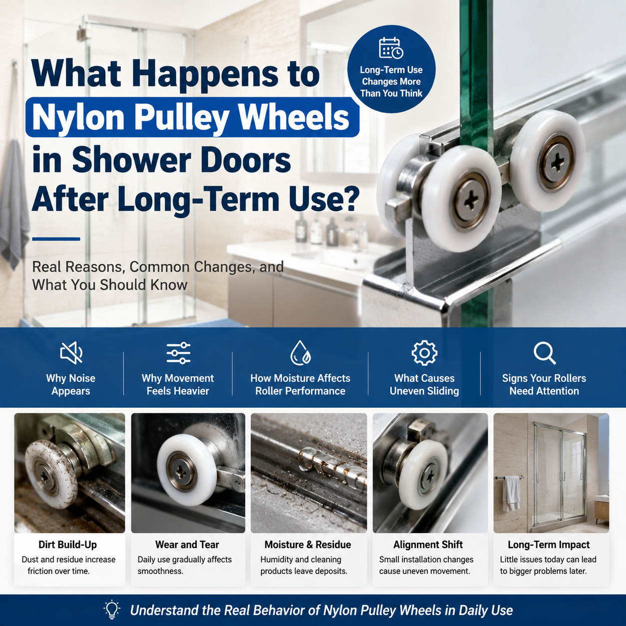  Are Nylon Pulley Wheels the Reason Shower Doors Start Sliding Differently