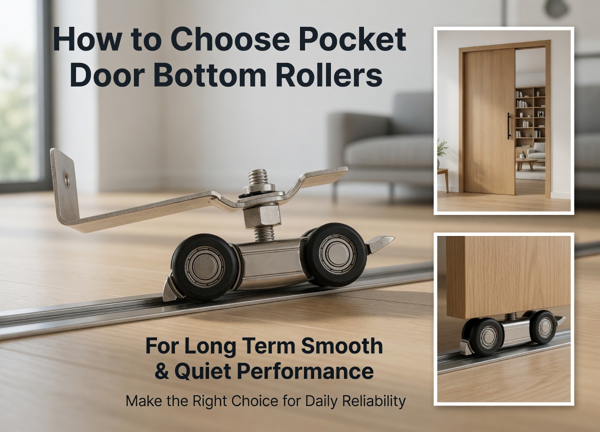 Modern home living room backdrop paired with pocket door bottom roller, illustrating smooth quiet sliding performance